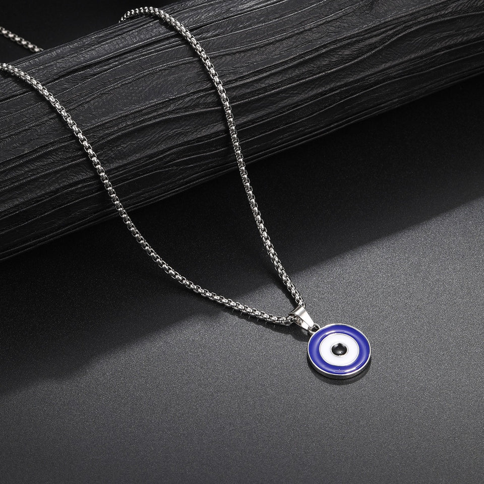 Hot selling hip-hop style Devil's Eye pendant necklace with male and female personality and niche design sense necklace