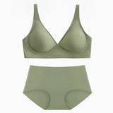 Nude No-Trace Bra Set with 3D Jelly Strip 