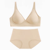 Nude No-Trace Bra Set with 3D Jelly Strip 