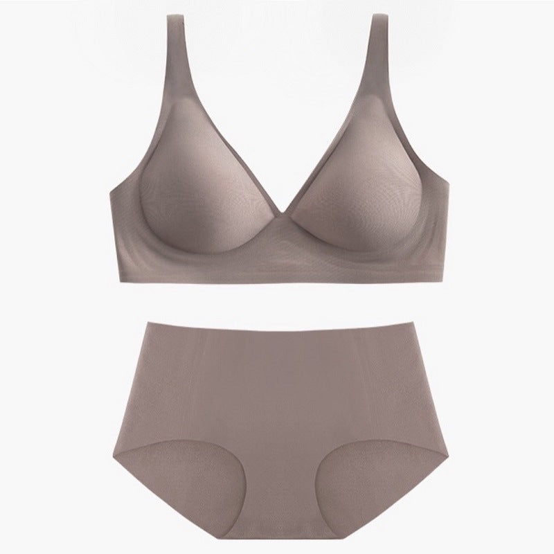 Nude No-Trace Bra Set with 3D Jelly Strip 