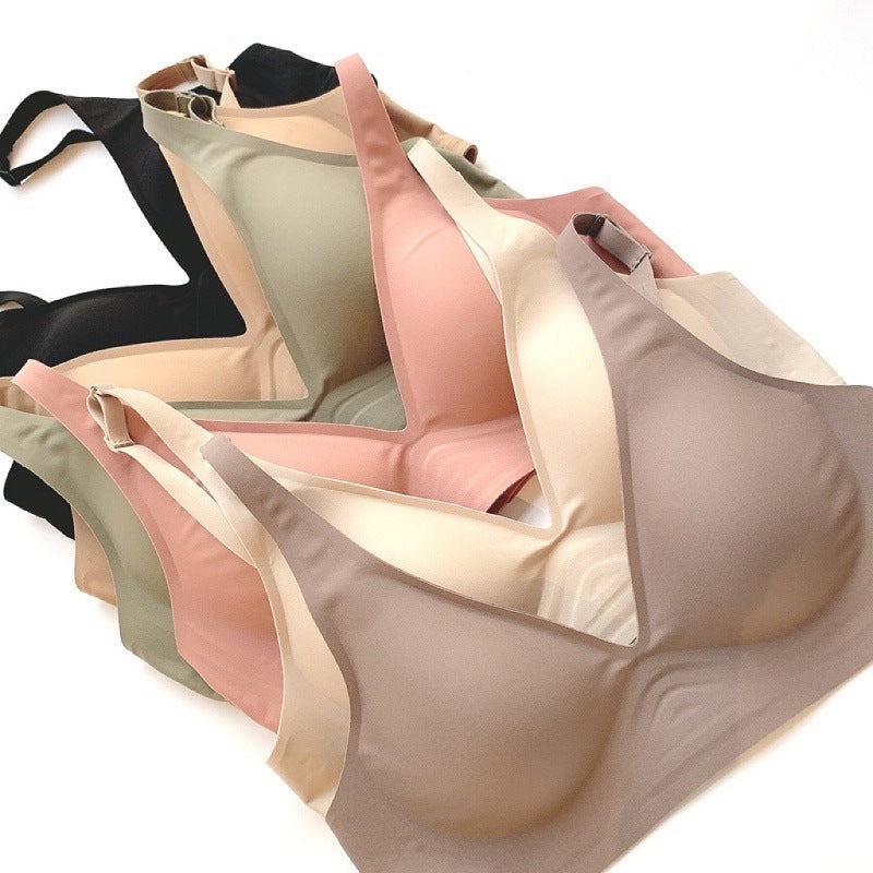 Nude No-Trace Bra Set with 3D Jelly Strip 