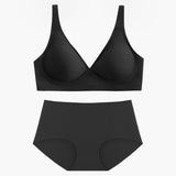 Nude No-Trace Bra Set with 3D Jelly Strip 