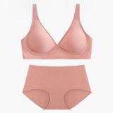 Nude No-Trace Bra Set with 3D Jelly Strip 