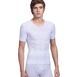 Mens Slimming Body Shaper Tummy Shaper T-shirt Slim Lift Corset Waist Muscle Girdle Shirt Fat Burn Posture Correct Underwears