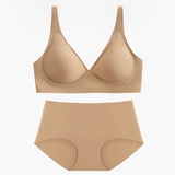 Nude No-Trace Bra Set with 3D Jelly Strip 